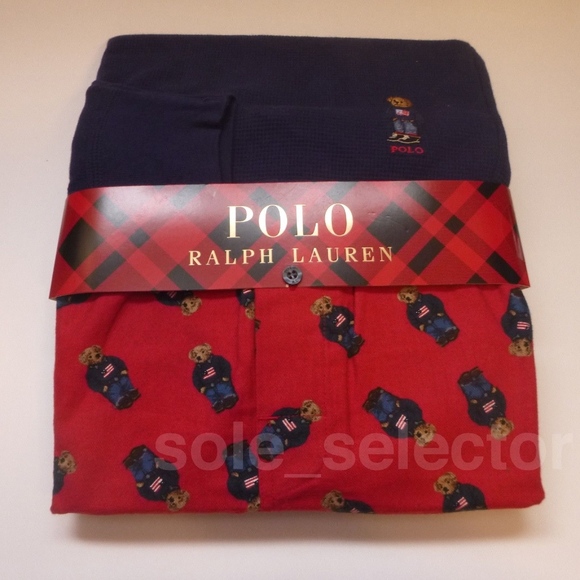 NWT Polo Ralph Lauren Bear Pajama Set Size Medium - Picture 2 of 8